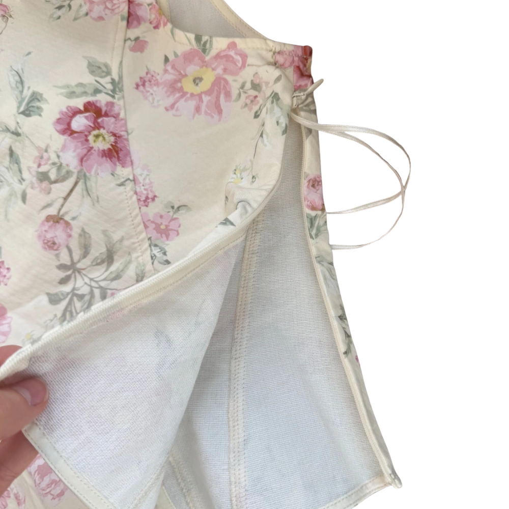 Floral corset top with lace