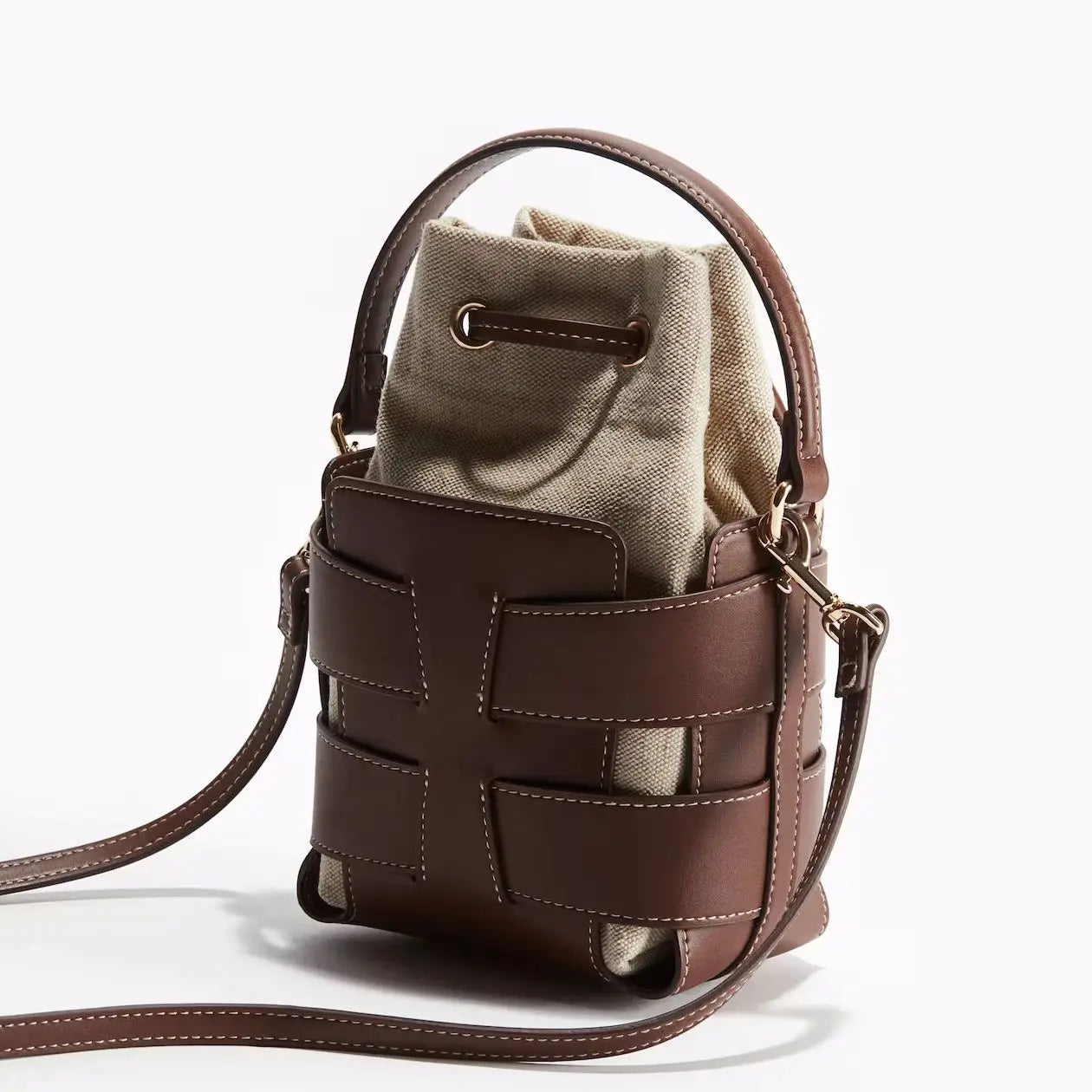 Bucket bag with shoulder strap